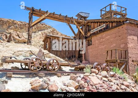 Silbermine 1890 `s in der Geisterstadt Calico, Kalifornien. Stockfoto